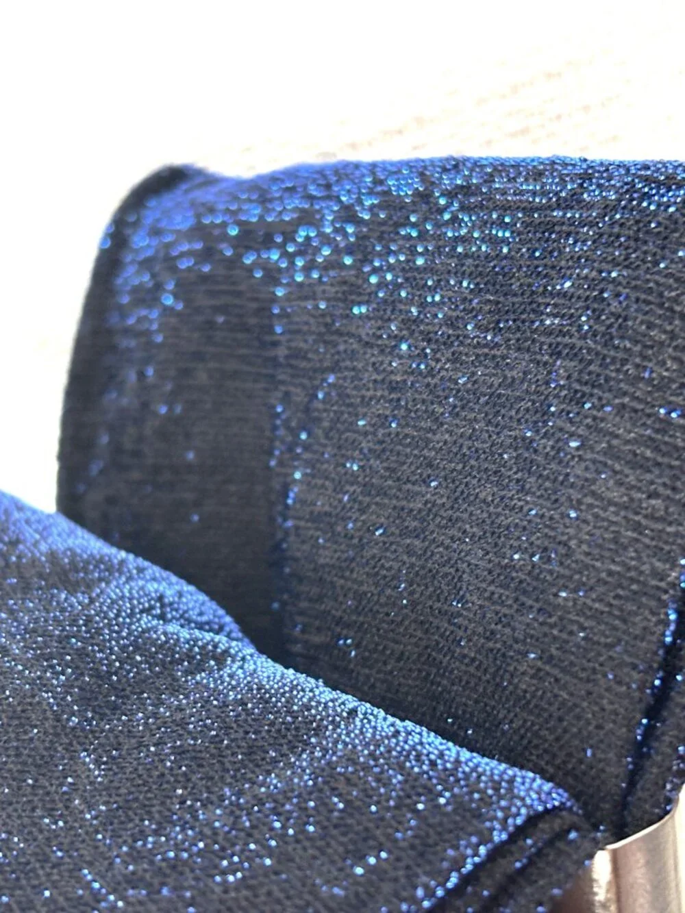 Leg Avenue #7120 Dark Royal  Blue Sparkle Shimmer Lurex Fashion Tights NWT NOS